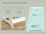 Toddler Step Stool Kids Adjustable Standing Tower with Safety Rail for Kitchen Counter White T3398P379040