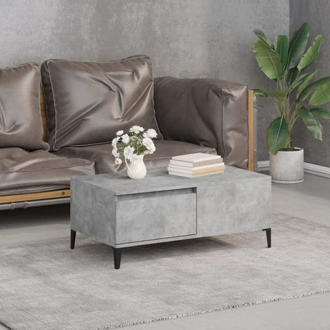 ZNTS Coffee Table Concrete Grey 90x50x36.5 cm Engineered Wood 821120