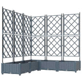 Garden Planter 5 pcs LiGht Grey 120 x 120 x 125.5 cm Plastic 42002888