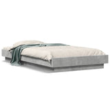 Bed Frame with LED Lights without Mattress Concrete Grey 90x190cm 3281150