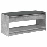 Hall Bench with Cushion Concrete Grey 103 x 38 x 45 cm 891587
