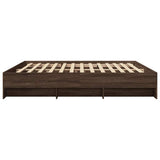 Bed Frame without Mattress Brown Oak 200x200 cm Engineered Wood 3295631