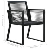 5 Piece Outdoor Dining Set PVC Rattan Black 3058285