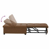 Sofa Bed Brown 194 x 67 x 82 cm Huahua Fabric 42008604