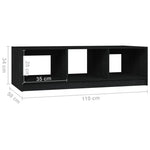Coffee Table Black 110x50x34 cm Solid Pinewood 809916