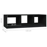 Coffee Table Black 110x50x34 cm Solid Pinewood 809916