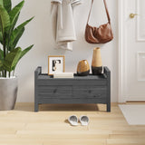 Hall Bench Grey 80x40x43 cm Solid Wood Pine 821786