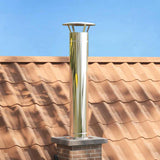 Chimney Extension Silver 35 x 35 x 132 cm Stainless steel 42008454