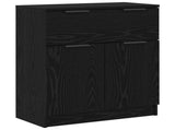 Sideboard 3 pcs Black Oak 181 x 30 x 70 cm Engineered Wood 3332521