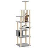 Cat Tree with Sisal Scratching Posts Light Grey 183 cm 171483