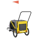 Pet Bike Trailer Yellow and Grey Oxford Fabric and Iron 93903