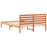 Bed Frame with Headboard Wax Brown 140 x 220 cm Solid Pine Wood 872334