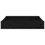 Sandbox with Seats Black Square Solid Wood Pine 825034