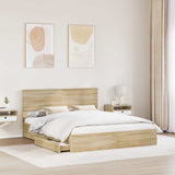 Storage Bed with Drawer Sonoma Oak 160 x 200 cm Engineered Wood 3410779