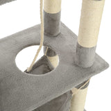 Cat Tree with Sisal Scratching Posts 140 cm Grey 170583