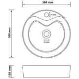 Luxury Wash Basin with Overflow Matt Dark Brown 36x13 cm Ceramic 147039