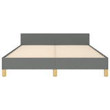 Bed Frame without Mattress Dark Grey King Fabric 347460