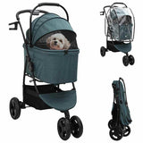 Folding Pet Stroller Green 78 x 54 x 101 cm Polyester 42012438