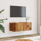 ZNTS TV Cabinets Wall-mounted 2 pcs Old Wood 80x30x30 cm 857015