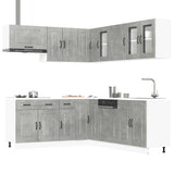 11 Piece Kitchen Cabinet Set Kalmar Concrete Grey Engineered Wood 3314915