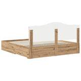 Bed Frame with Drawer Artisan Oak 180 x 200 cm Engineered Wood 3413577