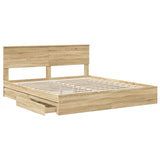 Storage Bed with Drawer Sonoma Oak 180 x 200 cm Engineered Wood 3410772