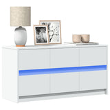 TV Cabinet with LED White 100x34x50 cm Engineered Wood 852215
