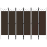6-Panel Room Divider Brown 240x180 cm 320712