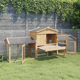 Chicken Coop 3 pcs Brown Solid Pine Wood 3388344