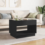 ZNTS Coffee Table with Infinity LED Black 70x50x50 cm 847659