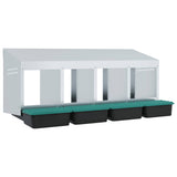 Chicken Nesting Box 4 Compartments Wall-Mounted Galvanised Steel 4104893