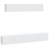 4 Piece TV Cabinet Set White Engineered Wood 3114534