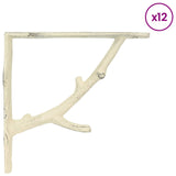 Wall Shelf Brackets 12 pcs Antique White 21.5 x 21.5 x 3.5 cm 42038858