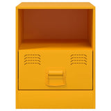 ZNTS Bedside Cabinet Mustard Yellow 34.5x39x44 cm Steel 841757