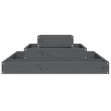 ZNTS Planter Grey 80x80x27 cm Solid Wood Pine 823866