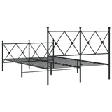 Metal Bed Frame without Mattress with Footboard Black 120x190cm 376517