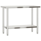 Kitchen Work Table 110x55x85 cm Stainless Steel 376465