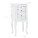 Free Standing Jewelery Cabinet White 246960