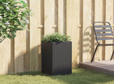 Garden Planter Black 30x30x60 cm Poly Rattan 366410