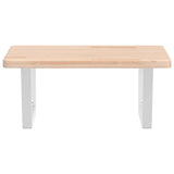 Basin Shelf Wall Mounted Steel and Solid Wood Oak 3302382