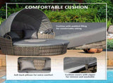Outdoor PE Rattan Garden Furniture with Cushioned, Patio Wicker Conversation Furniture Set, Round T3398P315907