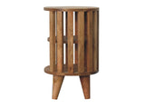 Solid Wood Ariella Double Shelf Oak-ish Bedside, Brown B2743P403466