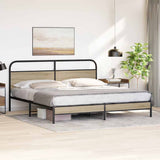Metal Bed Frame without Mattress Smoked Oak 180x200 cm Super King 3318669
