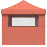 Foldable Party Tent Pop-Up with 3 Sidewalls Terracotta 4005021