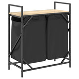Laundry Basket 2 Compartments with Shelf Sonoma Oak 859066