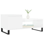 ZNTS Coffee Table High Gloss White 100x50x45 cm Engineered Wood 830838