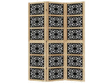 Room Divider 3 Panels Brown and Black Solid Wood Paulownia 358799