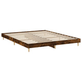 Bed Frame without Mattress Smoked Oak 140x200 cm Engineered Wood 832042