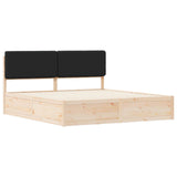Bed Frame with Upholstered Headboard Black 200 x 200 cm 3398141