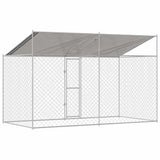 Dog Cage with Roof Silver 400 x 200 x 256 cm Steel and PE 3368301